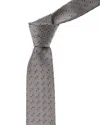 Ferragamo Grey Gancini Silk Tie In Gray
