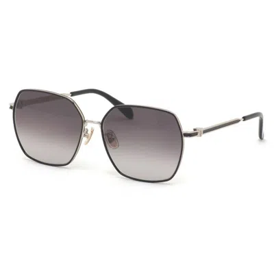 Ferragamo Grey Geometric Ladies Sunglasses Sf2041slb 001 60 In Black