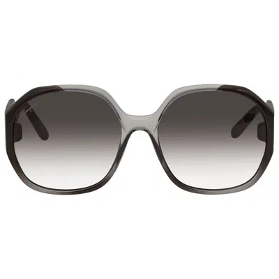 Ferragamo Grey Gradient Butterfly Sunglasses Sf943s 007 60 In Gray