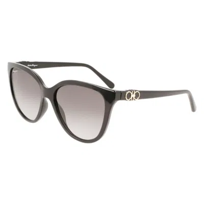Ferragamo Grey Gradient Cat Eye Ladies Sunglasses Sf1056s 001 57 In Black