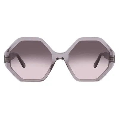 Ferragamo Grey Gradient Geometric Ladies Sunglasses Sf1070s 057 55 In Pink
