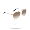 Ferragamo Grey Gradient Pilot Sunglasses Sf157s 717 60 In Gold / Grey