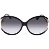 Ferragamo Grey Gradient Round Ladies Sunglasses Sf600s 001 61