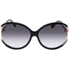 Ferragamo Grey Gradient Round Ladies Sunglasses Sf600s 001 61 In Black