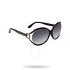 Ferragamo Grey Gradient Round Ladies Sunglasses Sf600s 001 61 In Black / Grey