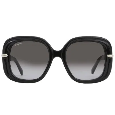 Ferragamo Grey Gradient Square Ladies Sunglasses Sf1058s 001 54 In Black