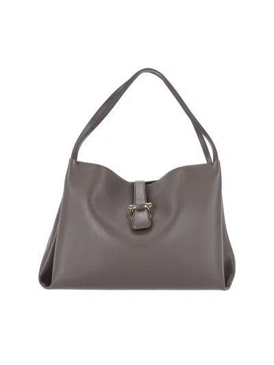 Ferragamo Grey Minimalist Bag With Elegant Structure In Gray