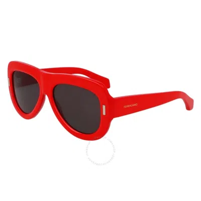 Ferragamo Grey Oval Ladies Sunglasses Sf2029se 600 57