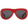 Ferragamo Grey Oval Ladies Sunglasses Sf2029se 600 57 In Red