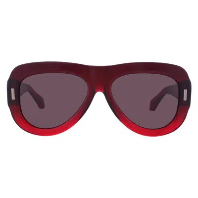 Ferragamo Grey Oval Ladies Sunglasses Sf2029se 615 57 In Red