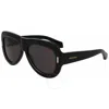 Ferragamo Grey Pilot Ladies Sunglasses Sf2029se 001 57 In Black