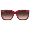 Ferragamo Grey Rectangular Ladies Sunglasses Sf1018s 655 5917 In Red