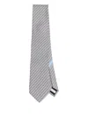 Ferragamo Aris Elephant-print Silk Tie In Gray