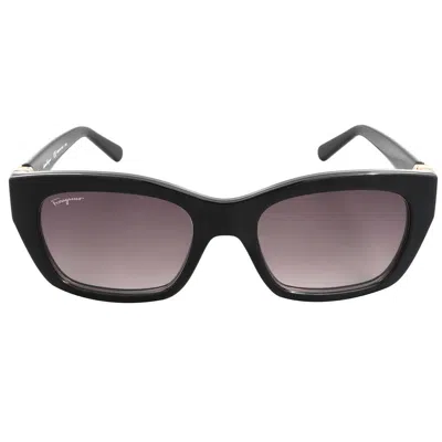 Ferragamo Grey Square Ladies Sunglasses Sf1012s 001 53 In Black