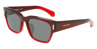 Ferragamo Grey Square Ladies Sunglasses Sf2020slb 615 55