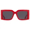 Ferragamo Grey Square Ladies Sunglasses Sf2032s 600 55 In Red