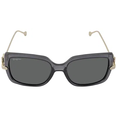 Ferragamo Grey Square Ladies Sunglasses Sf913s 057 55 In Gray