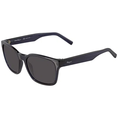 Ferragamo Grey Square Unisex Sunglasses Sf959s 414 55 In Black