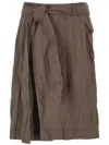 Ferragamo Black Self-tied Wrap Midi Skirt In Brown
