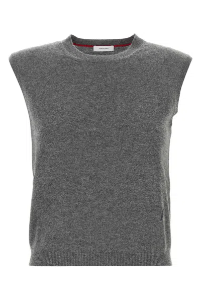 Ferragamo Grey Stretch Cashmere Blend Vest