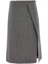 Ferragamo A-line Tweed Wrap Skirt In Grey