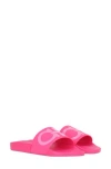 Ferragamo Groovy Gancini Pool Slide Sandals In Dark Pink