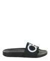 Ferragamo Gancini-print Open-toe Slides