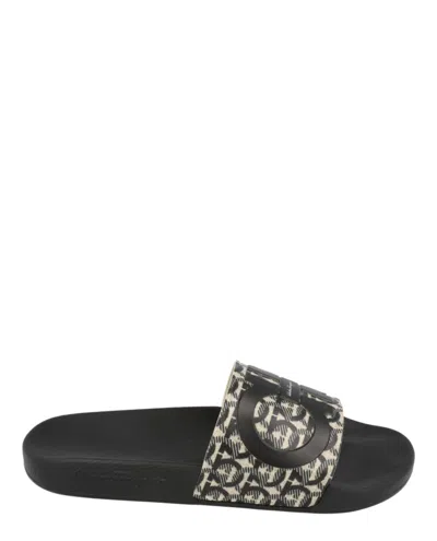 Ferragamo Groovy Dual Gancini Slides