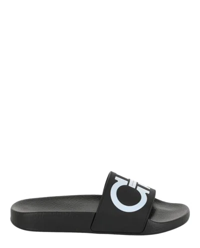 FERRAGAMO GROOVY DUAL GANCINI SLIDES
