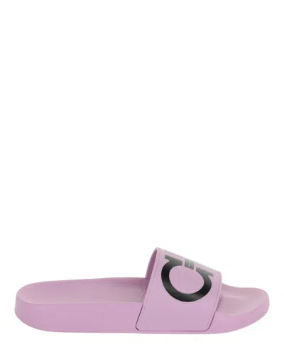 FERRAGAMO GROOVY DUAL GANCINI SLIDES