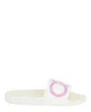 Ferragamo Woman Sandals White Size 9 Textile Fibers