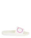 Ferragamo Woman Sandals White Size 9 Textile Fibers In White