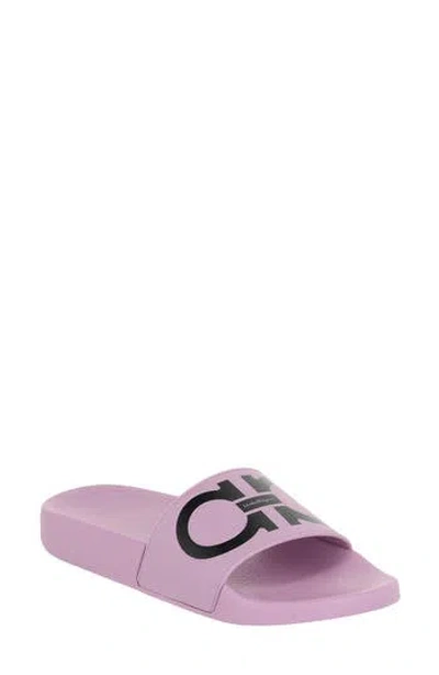 Ferragamo Groovy Gancini Slide Sandal In Pink