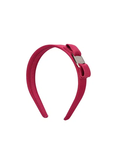 Ferragamo Grosgrain Bow Headband In Red