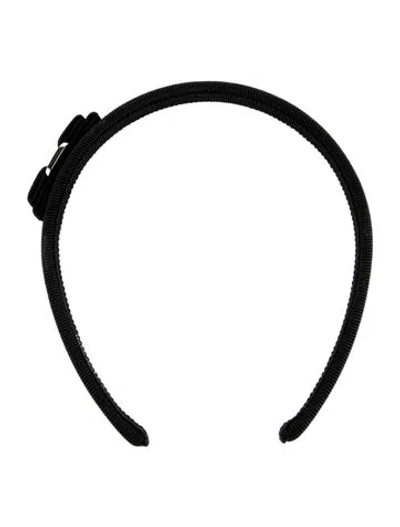 Pre-owned Ferragamo Grosgrain Headband In Black