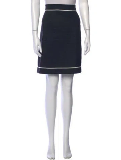Pre-owned Ferragamo Grosgrain Trim Mini Skirt In Black