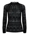Ferragamo Guipure Lace Long-sleeve Top In Black