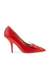 Ferragamo Gwen Leather Pumps In Red