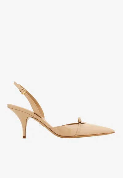 FERRAGAMO GYLLA 70 MINI-BOW SLINGBACK PUMPS
