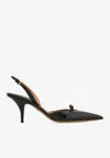 Ferragamo Gylla Patent Bow Slingback Pumps