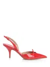 Ferragamo Mini Bow Red Patent Sling-back Pumps In Red