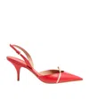 Ferragamo Gylla 70 Slingback In Flame Red In Red
