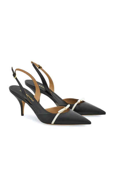 FERRAGAMO GYLLA BOW-EMBELLISHED LEATHER PUMPS