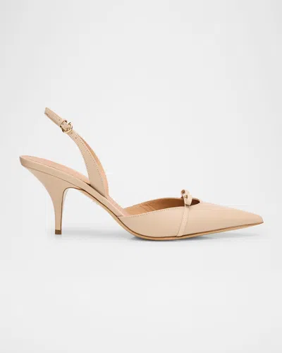 FERRAGAMO GYLLA LEATHER BOW SLINGBACK PUMPS