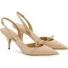 Ferragamo Beige Patent Leather Gylla Slingback