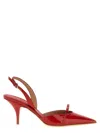 Ferragamo Mini Bow Red Patent Sling-back Pumps In Red