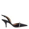 Ferragamo Gylla 70 Leather Slingback Pumps In Nero || Biscotto || Nero