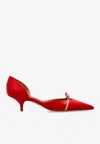 Ferragamo Pointed Toe Pumps With Bow Accent In Red