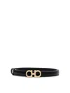 Ferragamo 2.5cm Gancini Reversible Leather Belt In Black