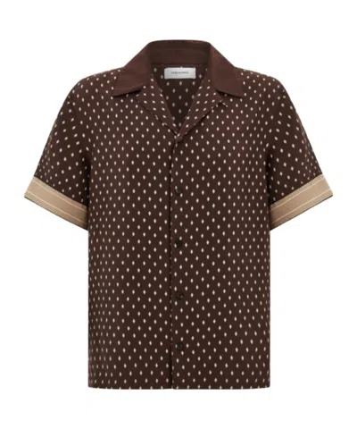Ferragamo Habotai Silk Shirt In Brown